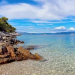 A mysterious bay on the island of Mljet overlooking the town of Pomena in Croatia.