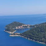 Eine vertikale Aufnahme des Dorfes Zaklopatica in Lastovo, Kroatien