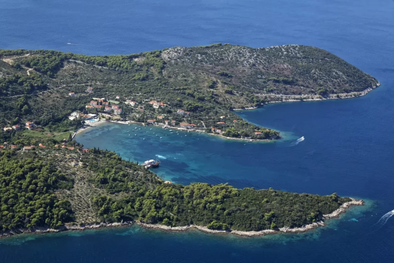 Aerial view of Elaphiti Islands near Dubrovnik