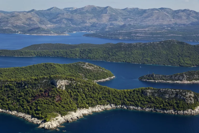 Aerial view of Elaphiti Islands near Dubrovnik
