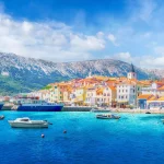 Landscape with Baska town in Krk island, Croatia