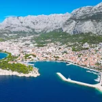 Makarska Stadt Kroatien Dalmatinische Küste aus der Vogelperspektive