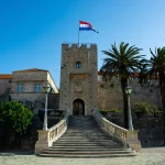 The town of Korcula on the island of Korcula in Croatia without tourists. Summer