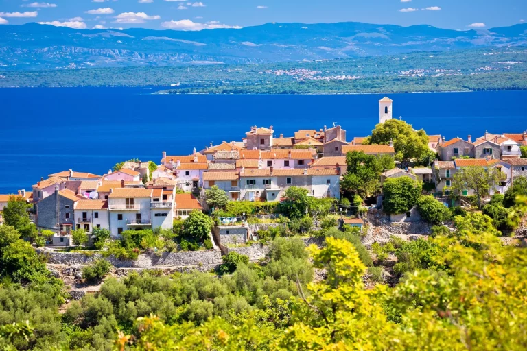 Town of Beli on Cres island view, landscape of Kvarner region in Croatia