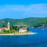 Vis island Croatia. / Aerial view on Vis island landscape, summertime in southern Croatia, Europe.